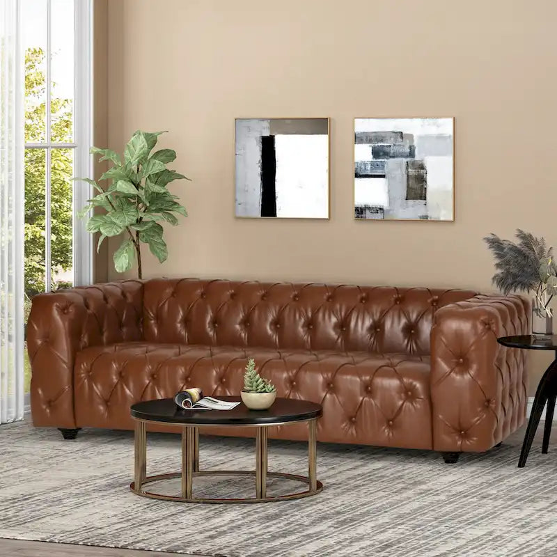 Sagewood Transitional Deeply Tufted Sofa by Christopher Knight Home