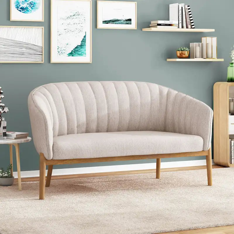 Galena Mid-century Modern Glam Loveseat by Christopher Knight Home