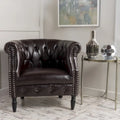 Akira Tufted Bonded Leather Club Chair by Christopher Knight Home