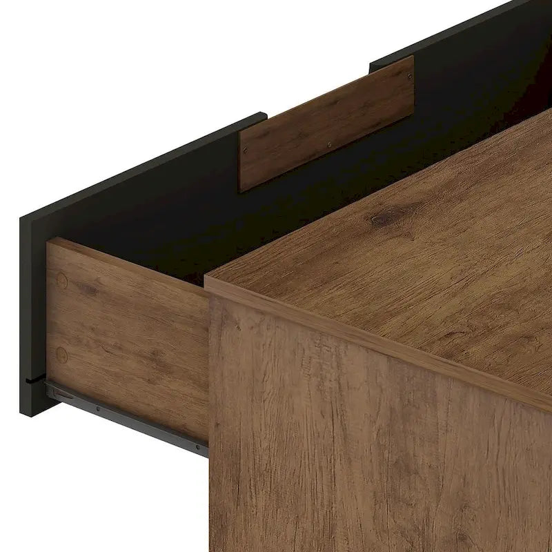 Manhattan Comfort Rockefeller 6-Drawer Double Low Dresser with Metal Legs