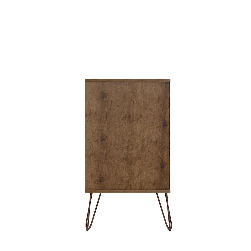 Manhattan Comfort Rockefeller 6-Drawer Double Low Dresser with Metal Legs