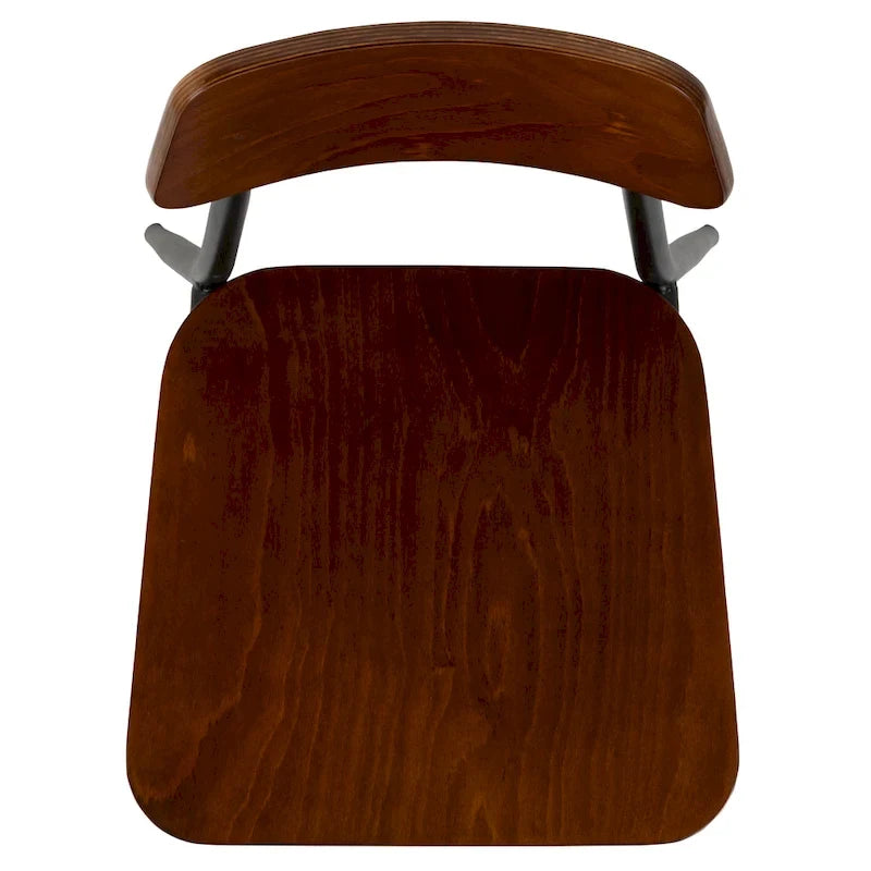 Industrial Barstool with Steel Frame and Rustic Wood Seat