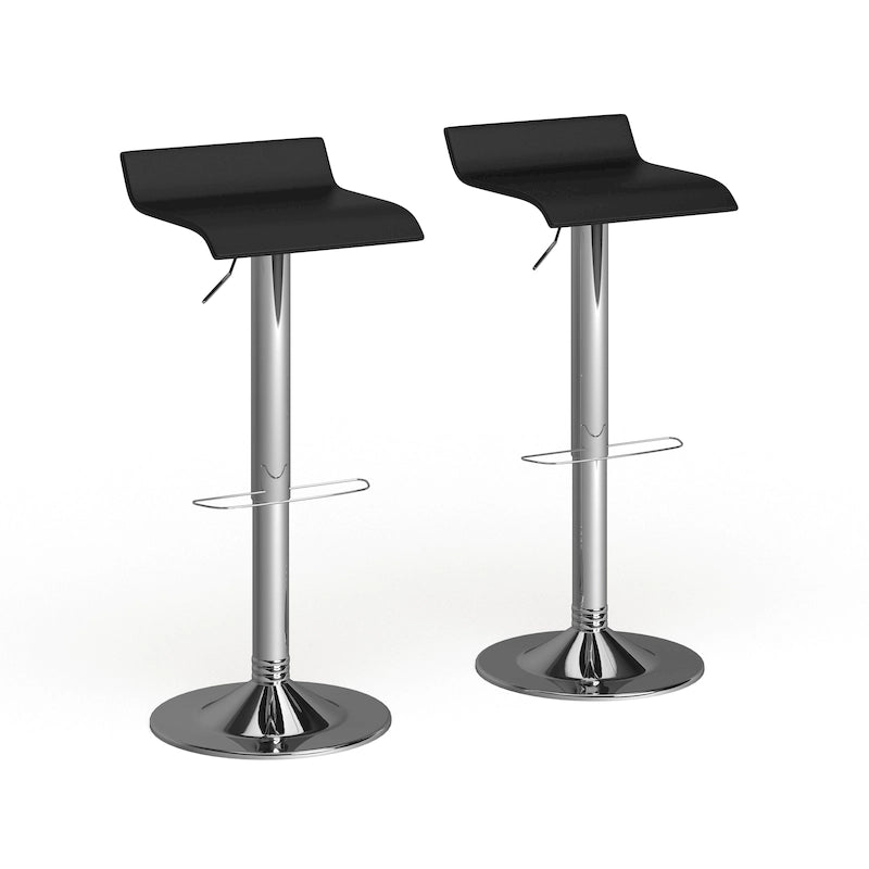 Porch & Den Blaine Chrome Air Lift Adjustable Swivel Stools (Set of 2)