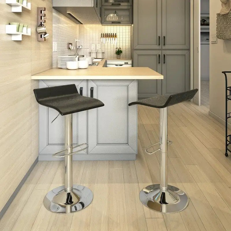 Porch & Den Blaine Chrome Air Lift Adjustable Swivel Stools (Set of 2)