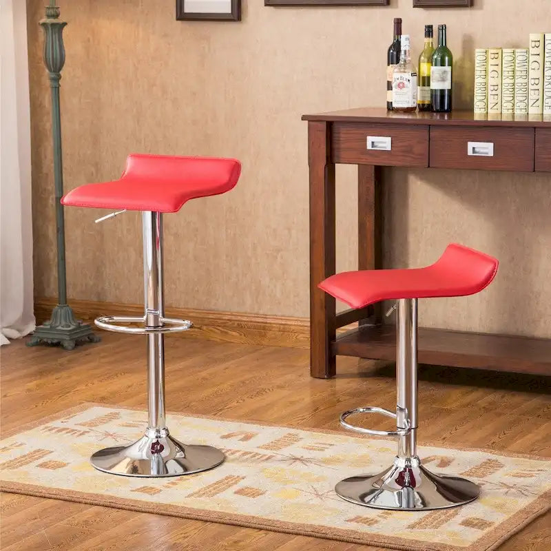 Porch & Den Blaine Chrome Air Lift Adjustable Swivel Stools (Set of 2)