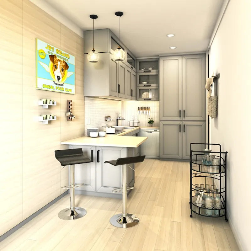 Porch & Den Blaine Chrome Air Lift Adjustable Swivel Stools (Set of 2)