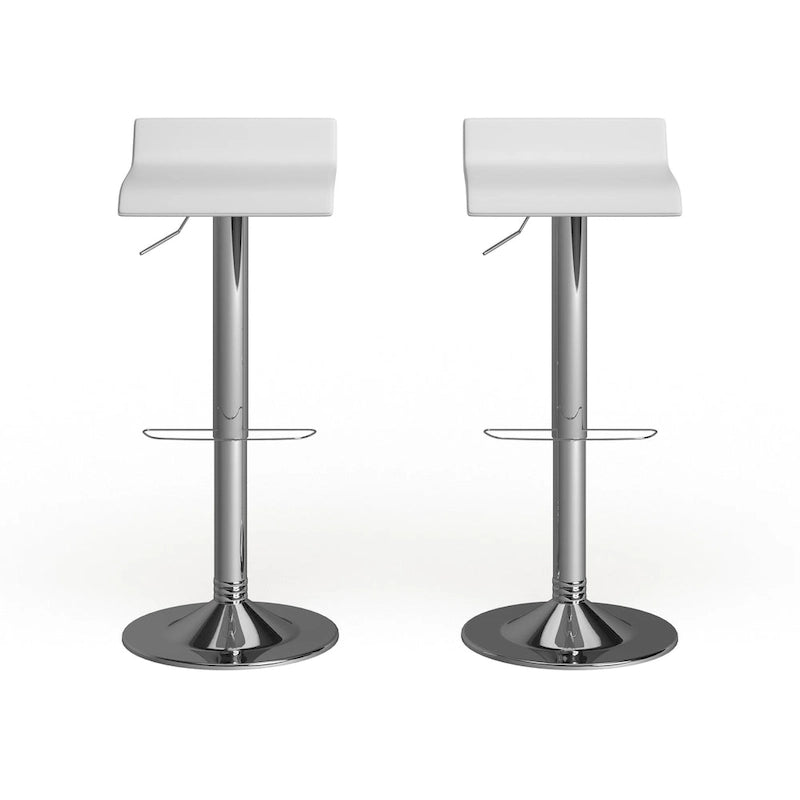 Porch & Den Blaine Chrome Air Lift Adjustable Swivel Stools (Set of 2)