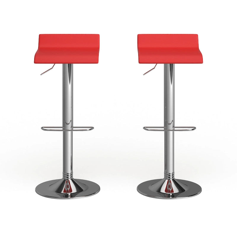 Porch & Den Blaine Chrome Air Lift Adjustable Swivel Stools (Set of 2)