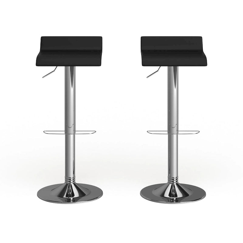 Porch & Den Blaine Chrome Air Lift Adjustable Swivel Stools (Set of 2)