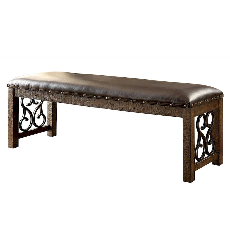 Tood Traditional Faux Leather Dining Bench by Furniture of America
