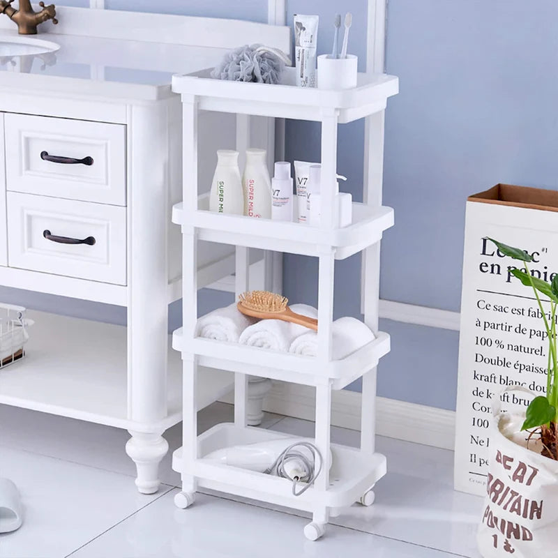 HANAMYA 4-Shelf Plastic Rolling Storage Cart