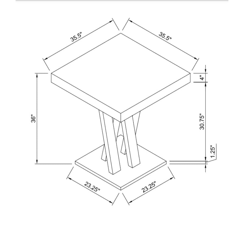 Square Counter Height Table Cappuccino
