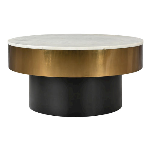 Aurelle Home Glam Gold Rimmed Marble Coffee Table