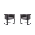 Bali Saddle and Black Faux Leather Dining Chair (Set of 2)