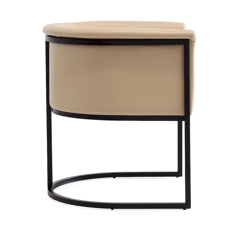 Bali Saddle and Black Faux Leather Dining Chair (Set of 2)