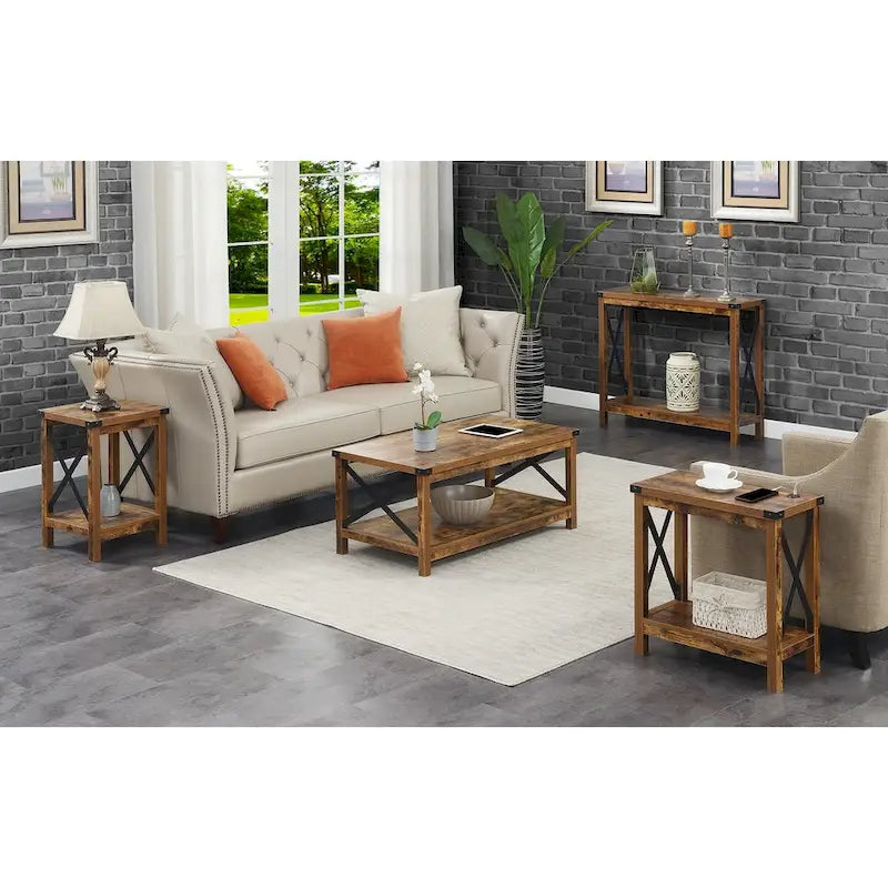Convenience Concepts Durango Chairside Table with Charging Station and Shelf