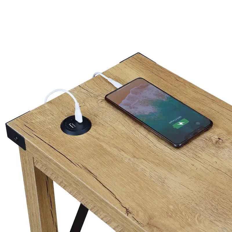 Convenience Concepts Durango Chairside Table with Charging Station and Shelf