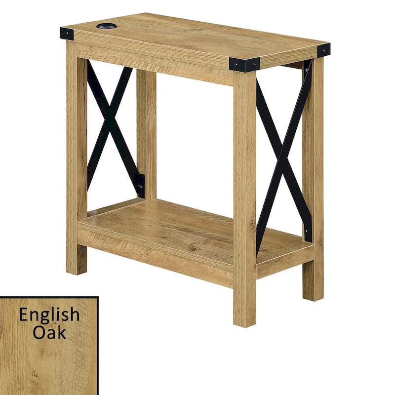 Convenience Concepts Durango Chairside Table with Charging Station and Shelf