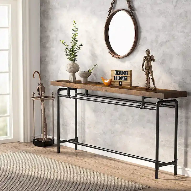 Console Table, 70.9 Narrow Long Entryway Table for Living Room - 11.81D x 70.85W x 35.43H