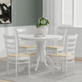 5-Piece Dining Set, 42 Round Pedestal Table and Slat Back Chairs