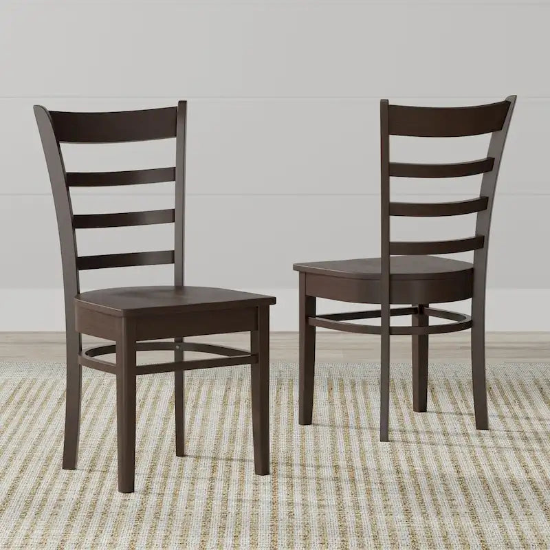 5-Piece Dining Set, 42 Round Pedestal Table and Slat Back Chairs