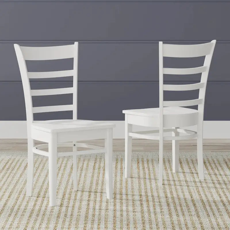 5-Piece Dining Set, 42 Round Pedestal Table and Slat Back Chairs
