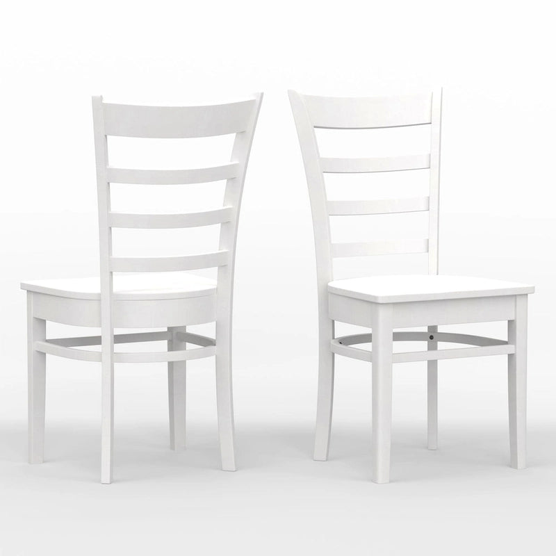 5-Piece Dining Set, 42 Round Pedestal Table and Slat Back Chairs