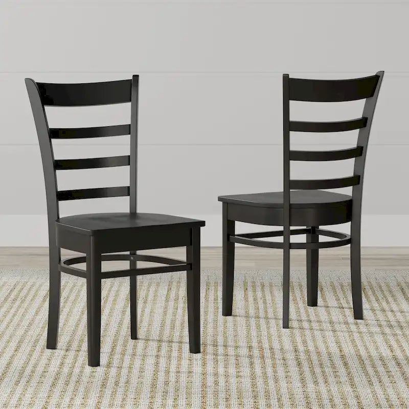 5-Piece Dining Set, 42 Round Pedestal Table and Slat Back Chairs