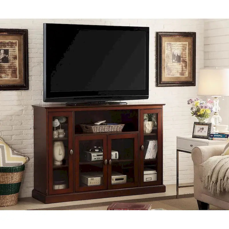 Convenience Concepts Summit Highboy 60 TV Stand with Storage Cabinets and Shelves