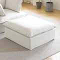 Modern Linen Upholstered Ottoman