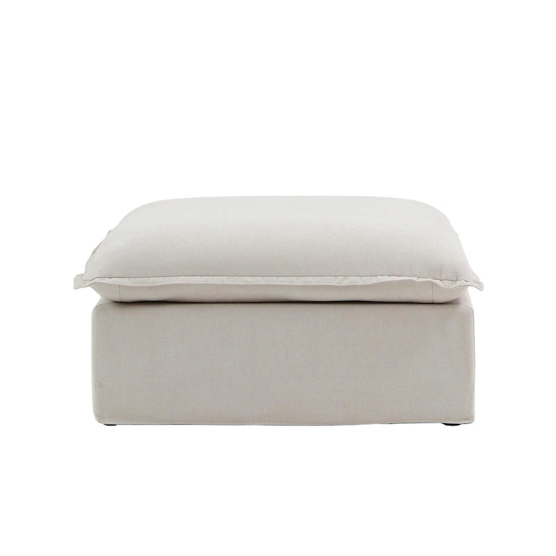 Modern Linen Upholstered Ottoman