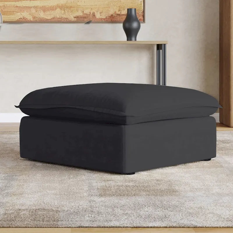 Modern Linen Upholstered Ottoman
