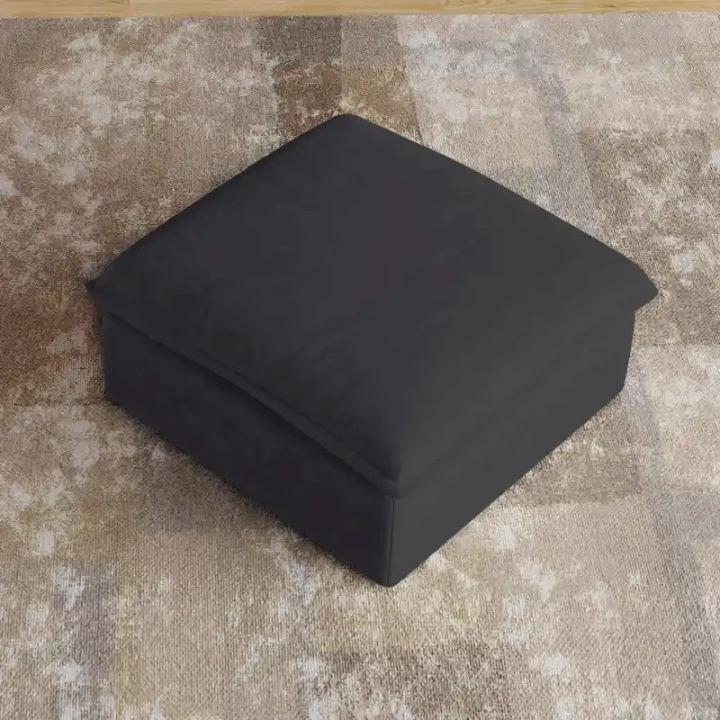 Modern Linen Upholstered Ottoman