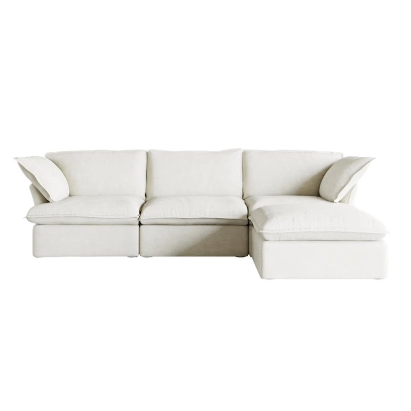 L-Shaped Linen Sectional Sofa Modern Comfortable Sofa