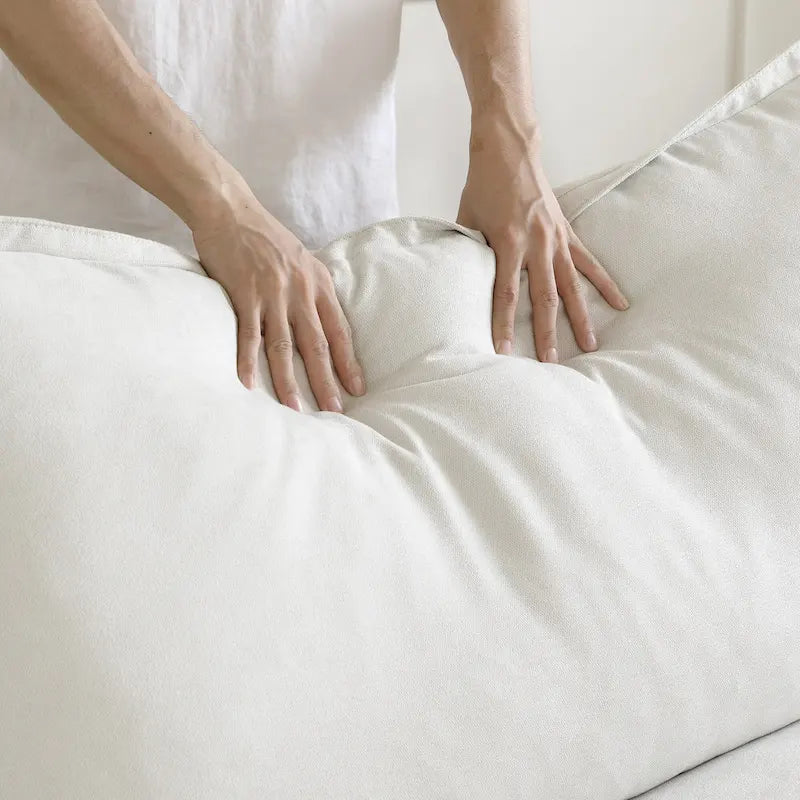 L-Shaped Linen Sectional Sofa Modern Comfortable Sofa