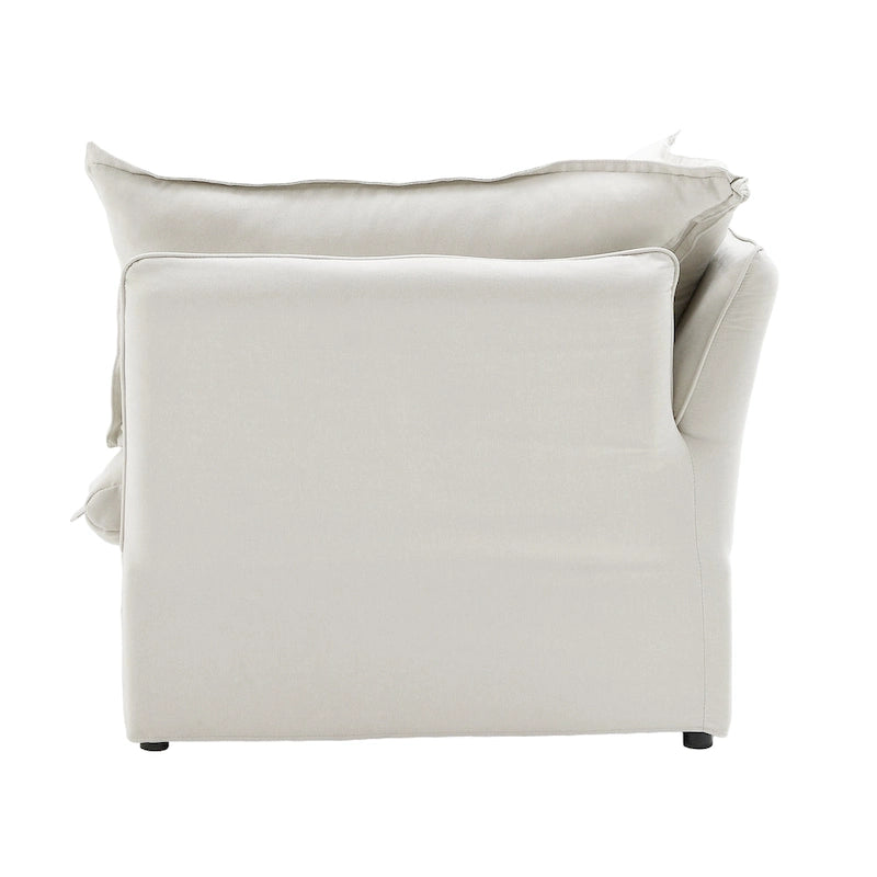 L-Shaped Linen Sectional Sofa Modern Comfortable Sofa