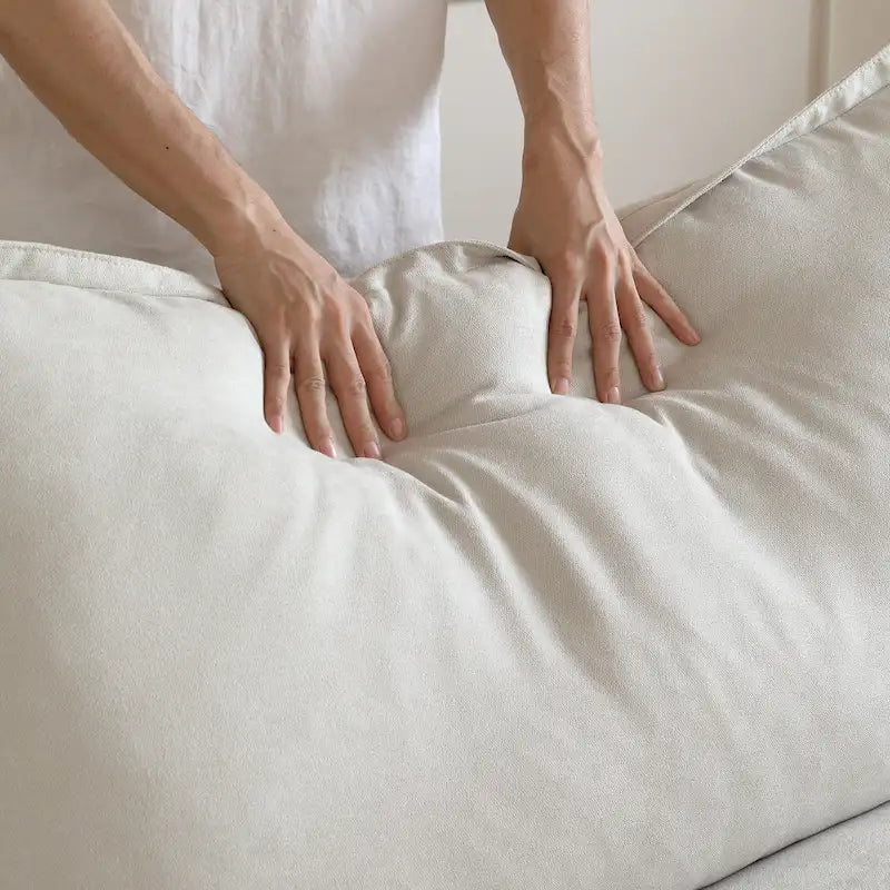 L-Shaped Linen Sectional Sofa Modern Comfortable Sofa