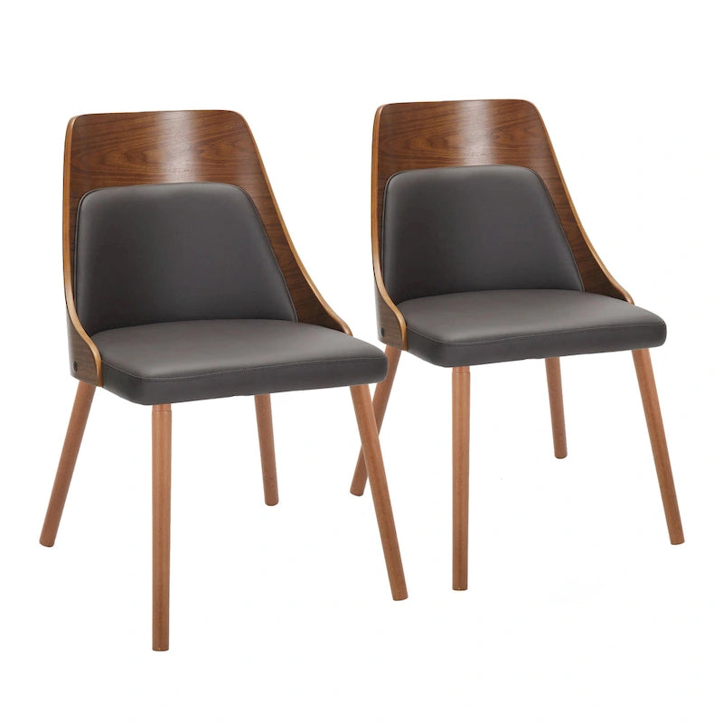 Carson Carrington Vallemala Mid-Century Chair with Tapered Wood Legs - Set of 2