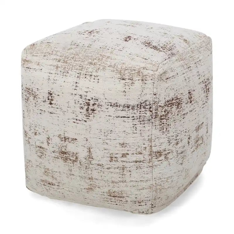 Colane Hand-Loomed Boho Fabric Cube Pouf by Christopher Knight Home