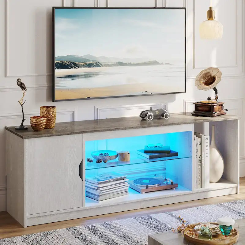 Modern TV Stand for up to 65 TVs Gaming Entertainment Center with Adjustable Shelves for PS5 - 58 inches