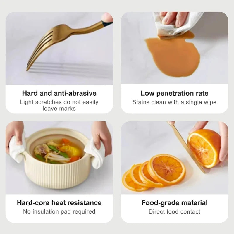 110.24 Inch Modern Minimalist 9 - Piece Extendable Sintered Stone Top Double Pedestal Dining Set