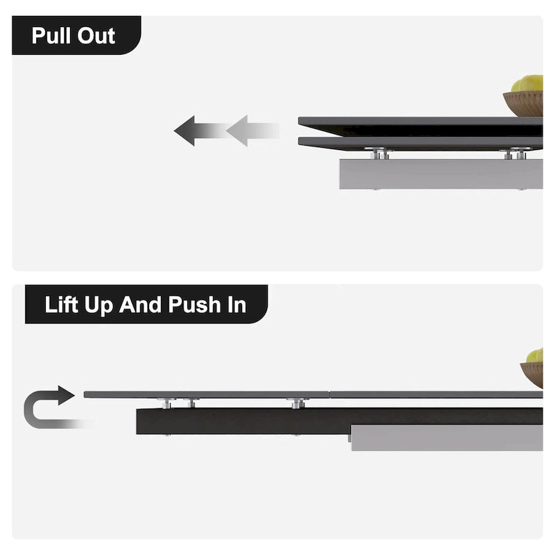 110.24 Inch Modern Minimalist 9 - Piece Extendable Sintered Stone Top Double Pedestal Dining Set