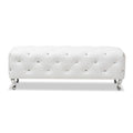 Silver Orchid Heston Crystal Tufted Modern Bench