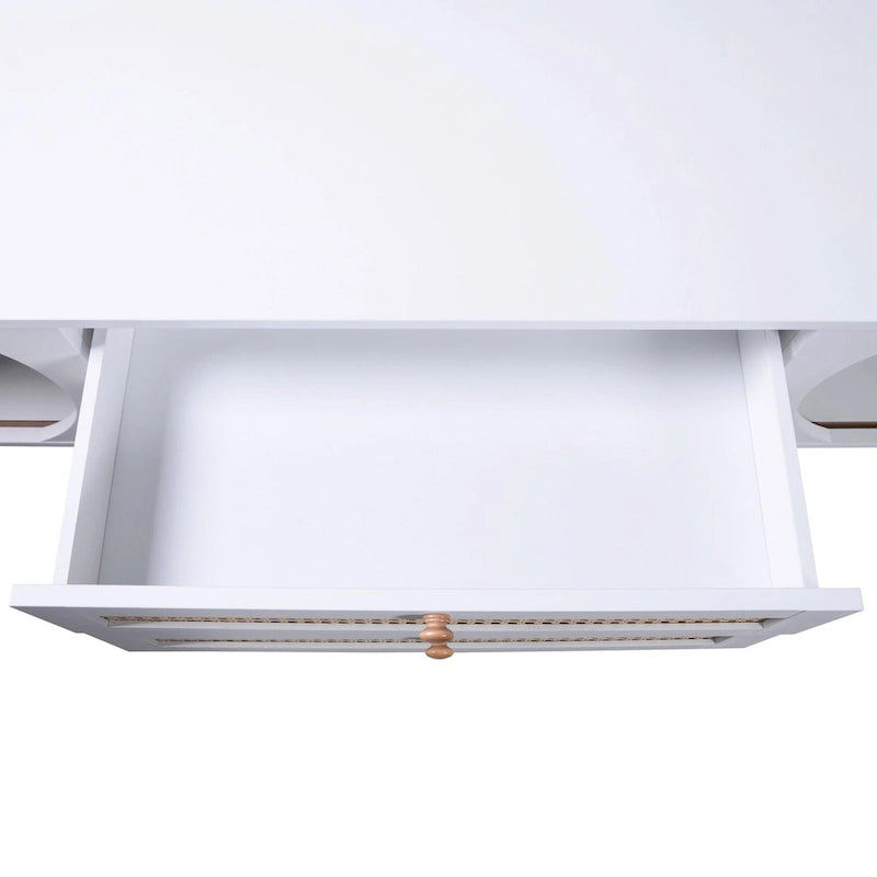 Modern Farmhouse Media Console with Solid Wood Legs