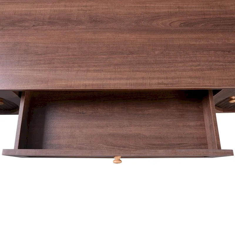 Modern Farmhouse Media Console with Solid Wood Legs