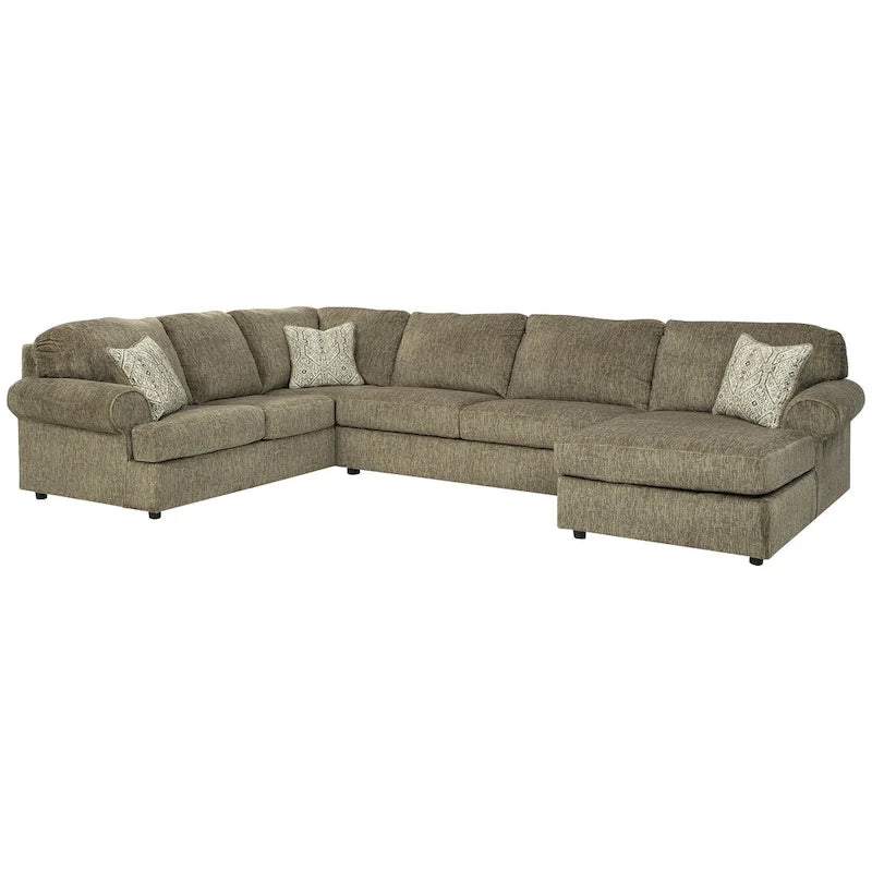 Signature Design by Ashley Hoylake Brown 3-Piece Sectional with Chaise - 143W x 95D x 35H