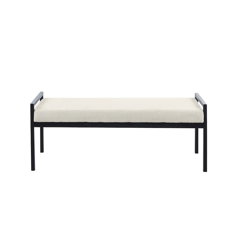 Porthos Home Rue Teddy Fabric Upholstered Bench with Steel Legs