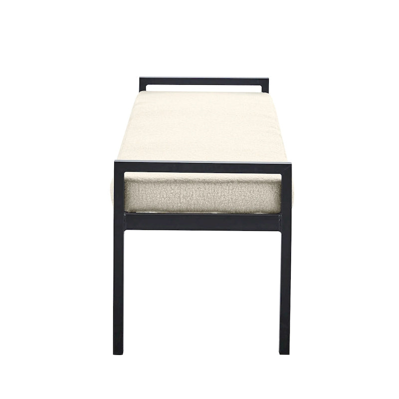 Porthos Home Rue Teddy Fabric Upholstered Bench with Steel Legs