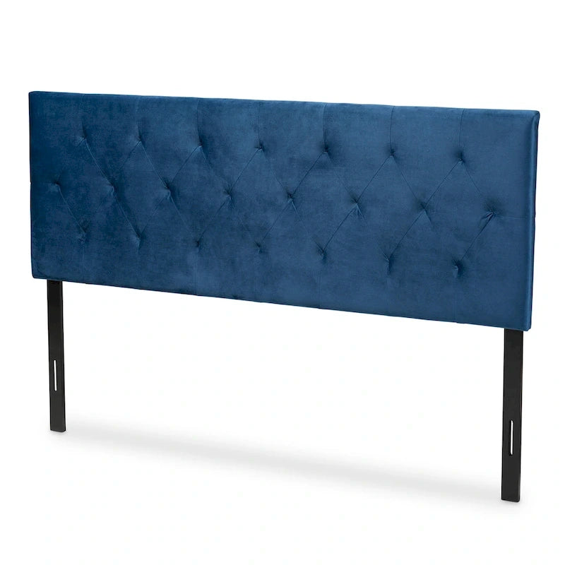 Felix Modern and Contemporary Velvet Upholstered Headboard-Navy Blue