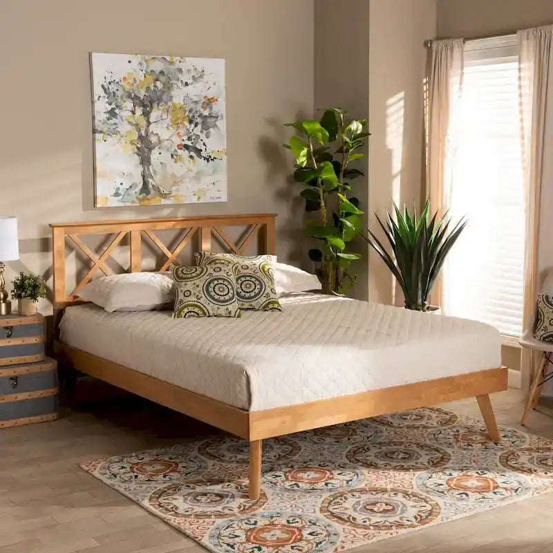 Galvin Contemporary Brown Finished Wood Platform Bed